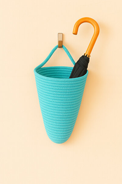 MaVaux Wallnest Rope Wall Hanging Basket Umbrella Holder Decorative Wall Organizer Basket