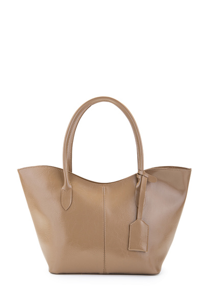 minebag Double Handle Faux Leather Hype Women's Shoulder Bag Beige