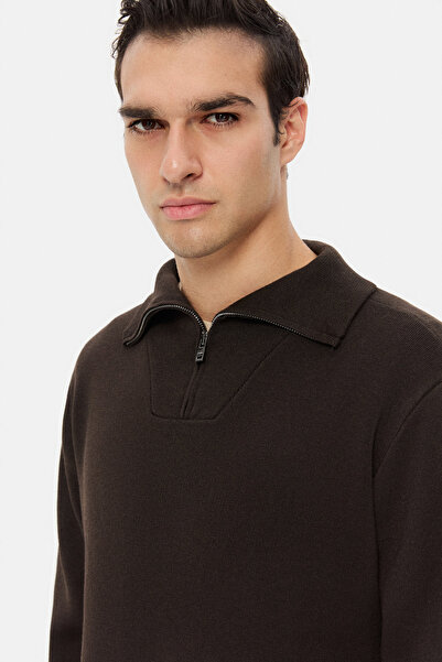 Twn Slim Fit Brown Sweater