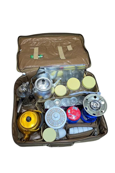 BUNCA Outdoor travel and camping accessory kit, complete coffee and tea set for trips and camping with all tools – 22 pieces