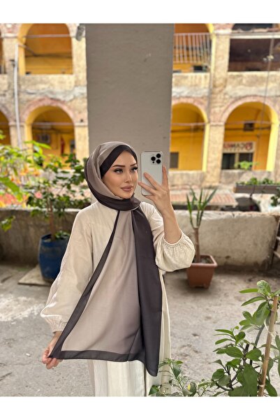 CUOCA LOUNGE Degrade Desenli Antrasit Soft Pamuk Şal