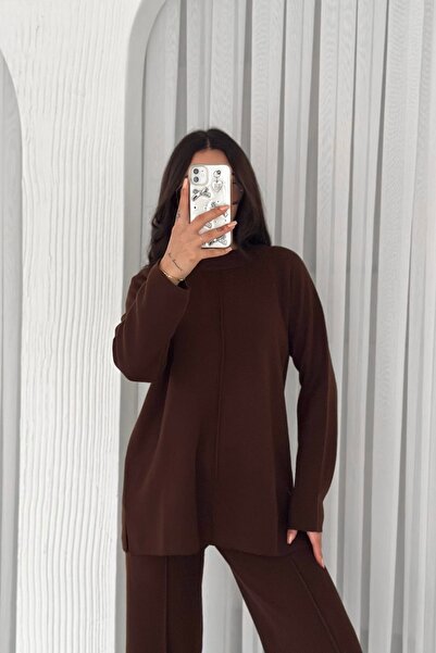 Noi Belis Basic Oversized Sweater Pants Knitwear Bottom-Top Set Aw25Au0043