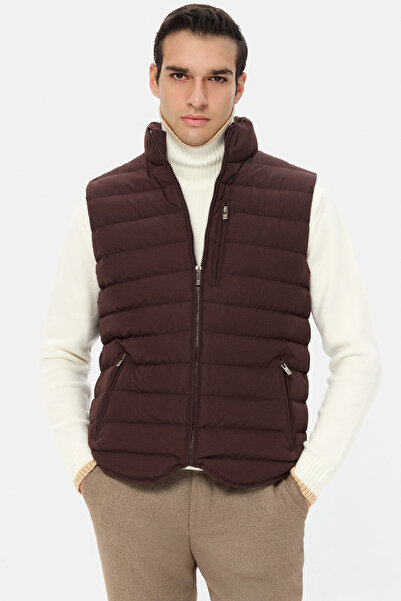 D'S Damat Ds Damat Regular Fit Plum Plain Vest Coat