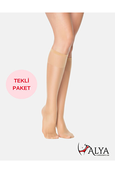 ALYA UNDERWEAR Women's Shiny Knee High Socks 15 Denier, Slim Fit