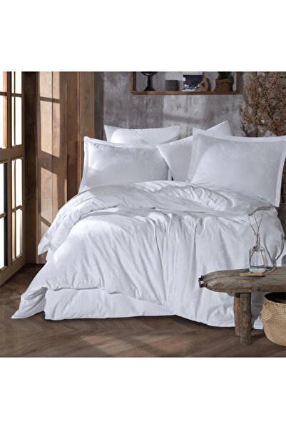 Clasy طقم غطاء لحاف مزدوج من القطن بنسبة 100% من رانفورس، مخملي V1 أبيض