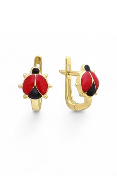 Çgk Çiğdem Gürel Kuyumculuk 14 Ayar Kız Çocuk Uğur Böceği Altın Küpe