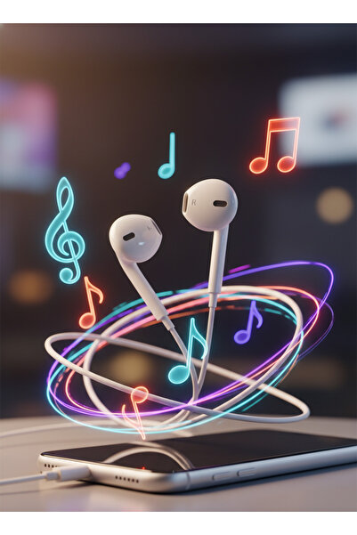 Generic Wired Lightning Earphones for iPhone – High-Quality Sound with Mic & Controls