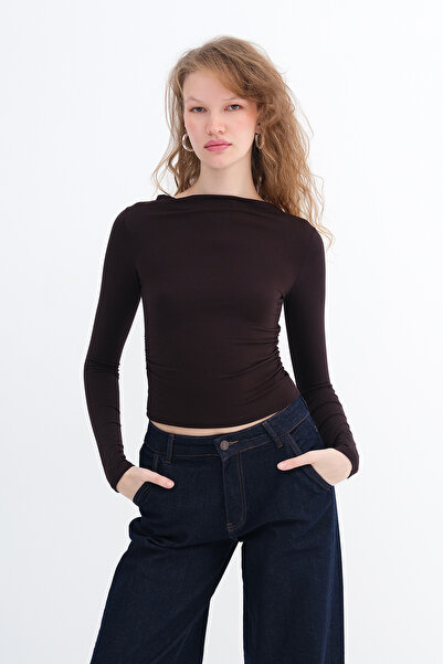 Addax Gathered Side Blouse B0654