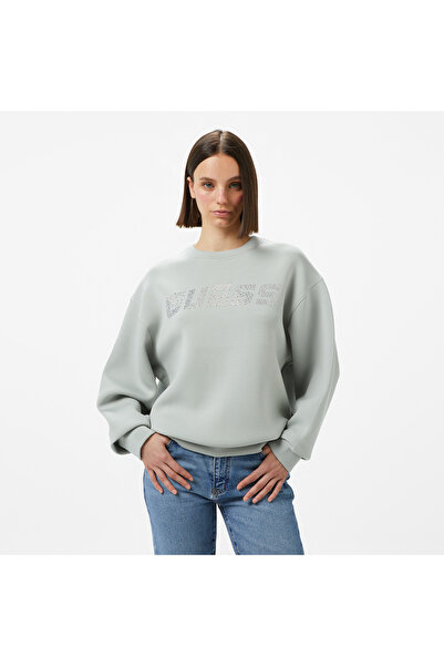Guess Cecilia Eco Soft Tech Scuba 340 Kadın Yeşil Sweatshirt