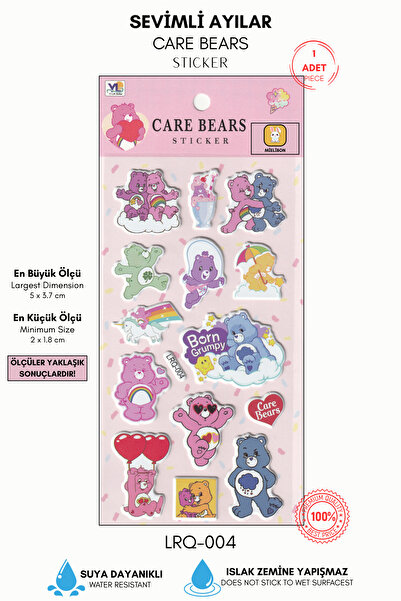 Mielibon Gökkuşağı Ayıları Sticker Seti – Premium Kabartmalı Pastel Çıkartmalar