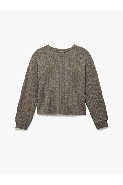 Koton Comfortable Fit Long Sleeve Crew Neck Knitwear Pajama Top