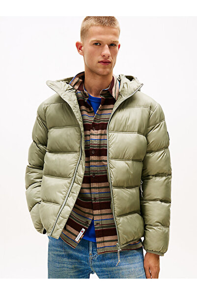 Tommy Hilfiger Ανδρικό πουπουλένιο παλτό με κουκούλα - Χακί