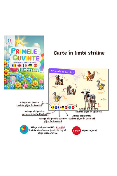 minibooks 5 Cărți cu sunete de a treia generație + Pix interactiv ( set A )