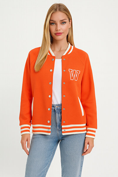 ETERNA UR Relaxed Fit Kadın Çizgili Gündelik Mevsimlik Hırka