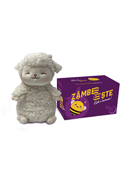 SMART TabbyBoo Plush toy set White Lamb 25 cm with GoBeeBox gift box