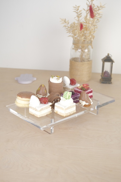 Kpleksi Plexiglass Presentation Tray Decorative Tray Tableware Engagement Coffee Serving