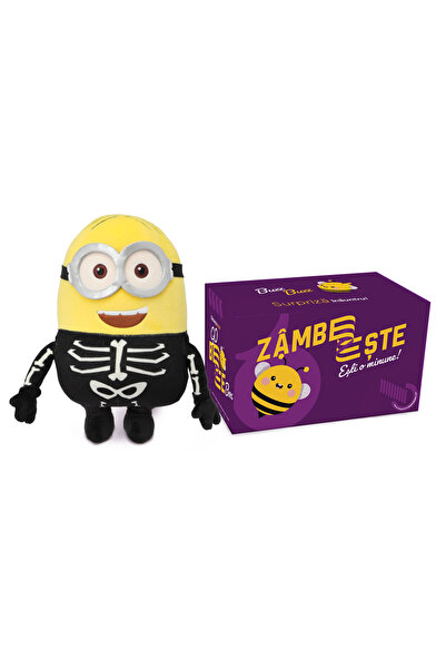 SMART TabbyBoo Set jucarie de plus Minions Dave 25 cm Costum Schelet cu Cutie cadou GoBeeBox