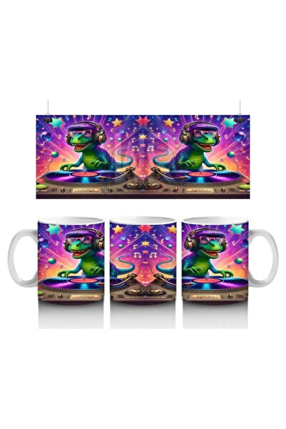 Wisdom Rain كوب دي جي ديناصور للحفلات بنمط يحب الأطفال الحليب