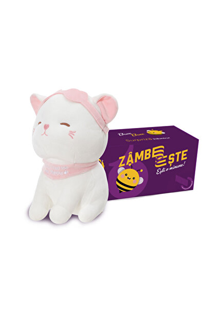 SMART TabbyBoo Sleepy Kitty Plush Toy Set 20 cm with GoBeeBox Gift Box