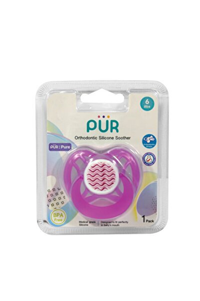 Pür PUR 14042 – ORTHODONTIC SILICONE PACIFIER +6 MONTHS pink