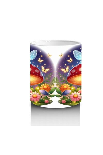 Wisdom Rain Fairy Girl Sitting on a Mushroom Patterned Mug Cup That Makes Children Love Milk