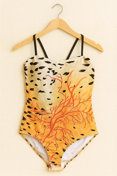 RAPAPA Women's Digital Printed Patterned One-Piece Swimsuit – Thin Straps 0015