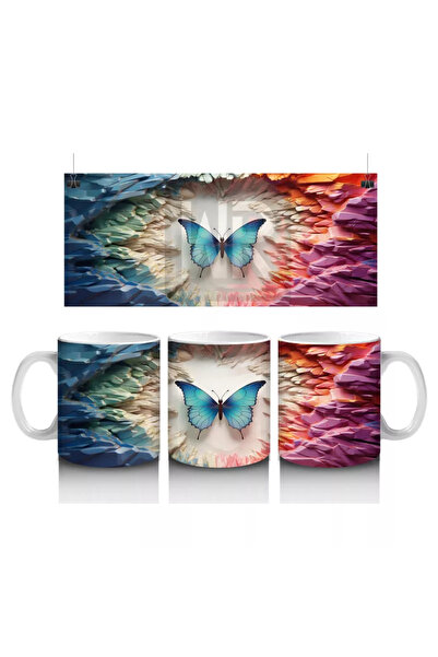 Wisdom Rain Blue Butterfly Surrounded by Bright Lights – Printed Mug