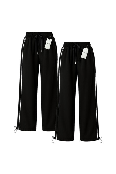 pandy 2-Pack Harajuku Zip Detail Tracksuit Oversized Sweatpants