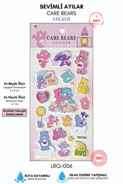 Mielibon Bulut Üstü Mutlu Ayılar Sticker Seti – Premium Kabartmalı Pastel Çık...