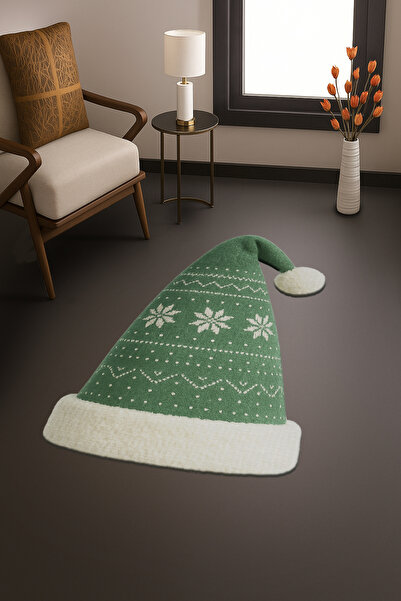 Rugs Modern Halı MOSSO Χριστουγεννιάτικο Χαλί με θέμα το Pompom και Πράσινο Μ...