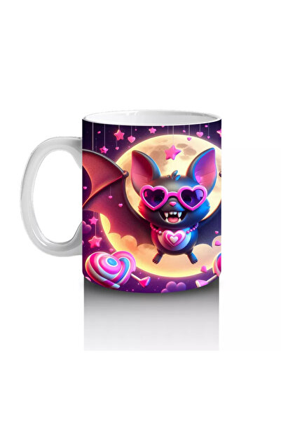 Wisdom Rain Neon Colored Devil Mask Figured Horror Themed Printed Mug