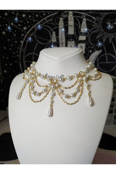 Shiklik Zarif İncili Zincir Kadın Kolye