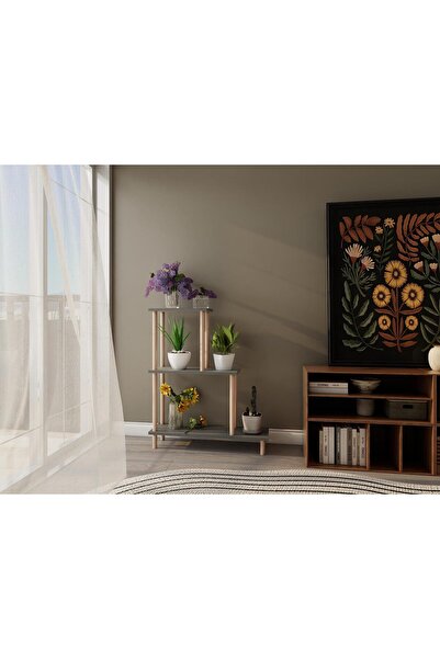 Masif Market Yaren Çiçeklik Asklık-Saksılık Standı Koyugri