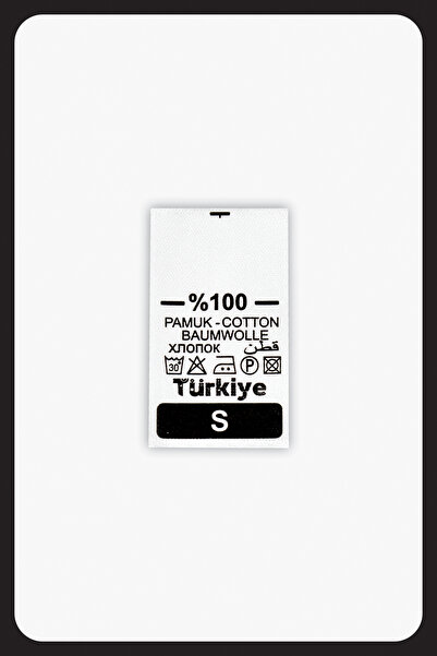 Çılgın Etiket 2,5x4,3 cm Kesilmiş İng. Saten Yıkama Talimatı Etiketi . (Yazı ...