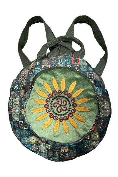 street&bagdnz Fargin Ethnic Authentic Patterned Round Backpack Embroidered Bohemian Style Backpack