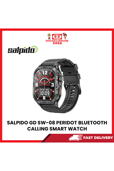 Salpido GD SW-08 Peridot Bluetooth Smart Watch – Activity, Sleep & Health Monitoring - Black
