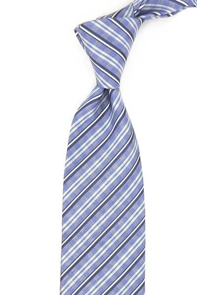 Kravatkolik Μπλε ιταλική μεταξωτή γραβάτα Barraccone Style IΚ2102