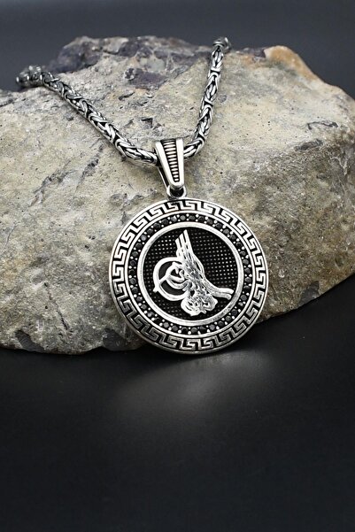 Prestige Osmanlı Tuğralı Grek Desenli 925 Ayar Gümüş Kral Zincir 2Mm 902416