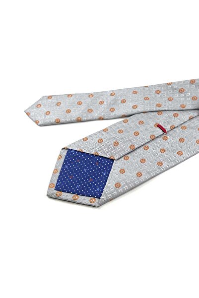 Kravatkolik Greuli Style Grey Italian Silk Tie Ik2072