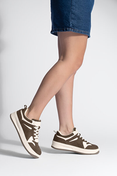 Marjin Women's Sneaker Multi-Piece Sports Shoes Gosfin Brown Suede