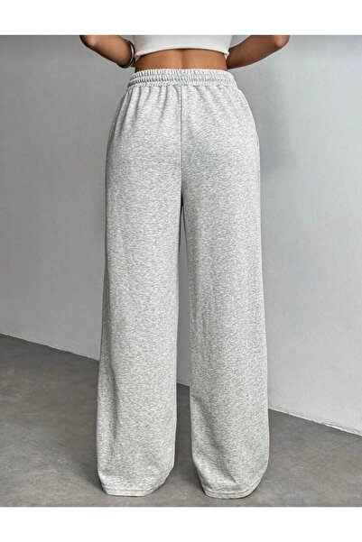 LACKH Sweatpants with Wide Legs Gray Comfortable Sweat-Repellent Fabric