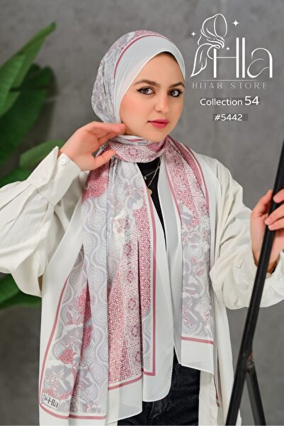 Hala Chiffon scarf with digital print, set of 5 pieces, size 180 x 75