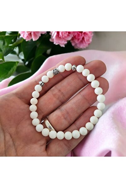 Ezera Brățară Daria din coral alb cu accesorii din argint 925, 17-18 cm