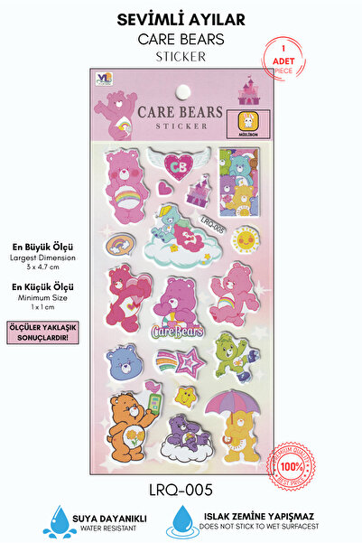 Mielibon Mutlu Gökkuşağı Ayıları Sticker Seti – Premium Kabartmalı Çıkartmalar