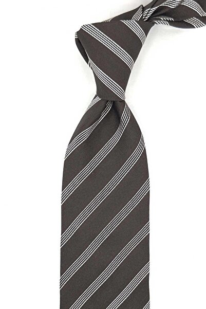 Kravatkolik Vaccaggi Style Brown Italian Silk Tie Ik2071