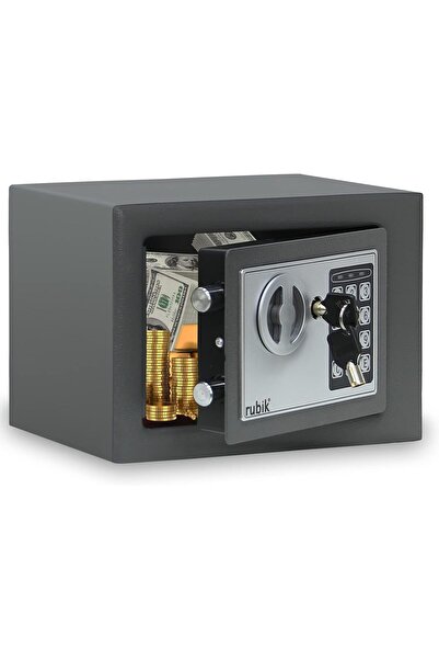 RUBIK Mini Electronic Digital Security Safe Deposit Box (Dark Grey)