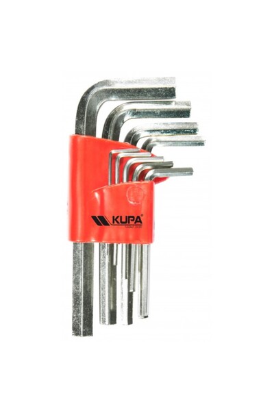 Kupa طقم مفاتيح ألن KUP3041 مكون من 9 قطع بطول 180 مم