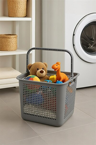 Bayev Carry Gri Laundry and Toy Basket with Handles - Organizer Basket
