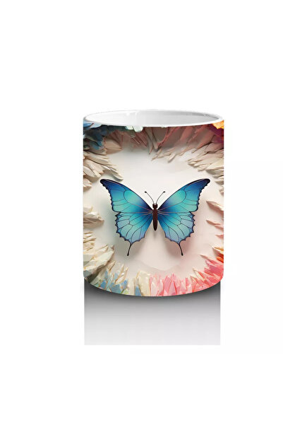 Wisdom Rain Blue Butterfly Surrounded by Bright Lights – Printed Mug