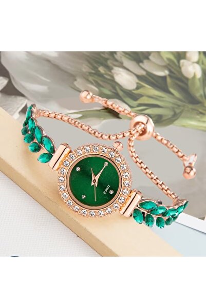 Feronnucci ساعة يد نسائية كوارتز بثلاثة ألوان + سوار هدية B207